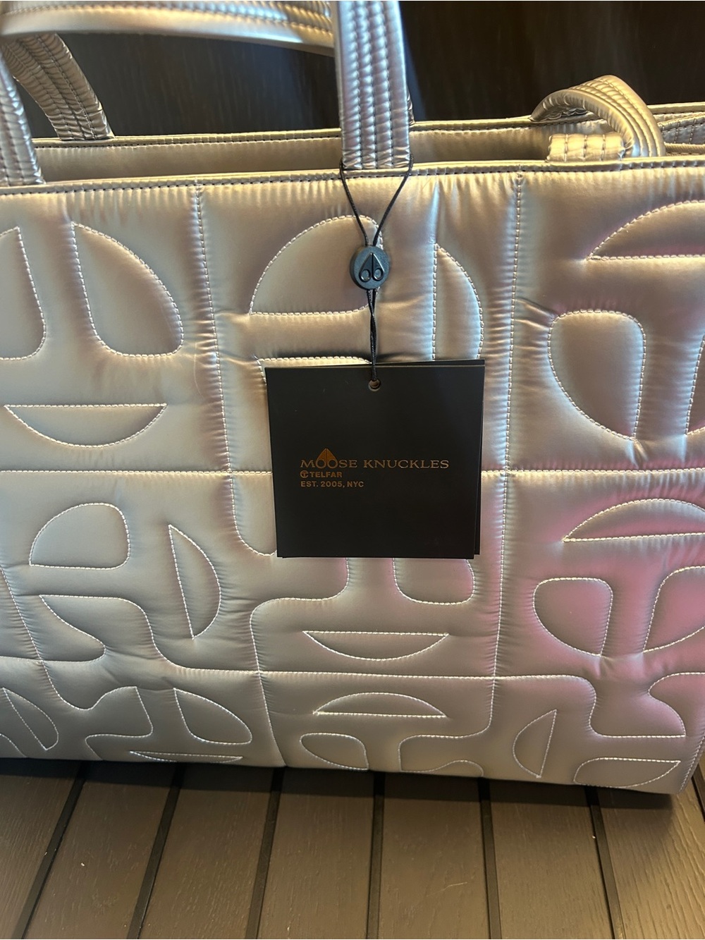 Telfar x Moose Knuckles Large Shopper Tote Silver NWT - Picture 3 of 11
